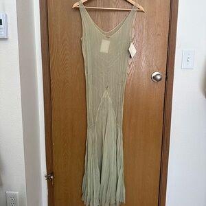 true vintage 1930s chiffon dress light green damaged small